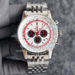 Replica Breitling Navitimer Chronograph Watch Stanless Steel White Dial 43MM